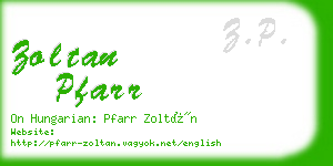 zoltan pfarr business card